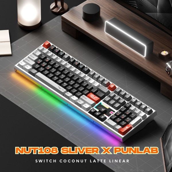 Bàn Phím Cơ Fullsize WEIKA NUT108 | Nhôm CNC Mesh 220 | Ball Catch | Pin 10.000mAh | LED RGB Mạch Xuôi