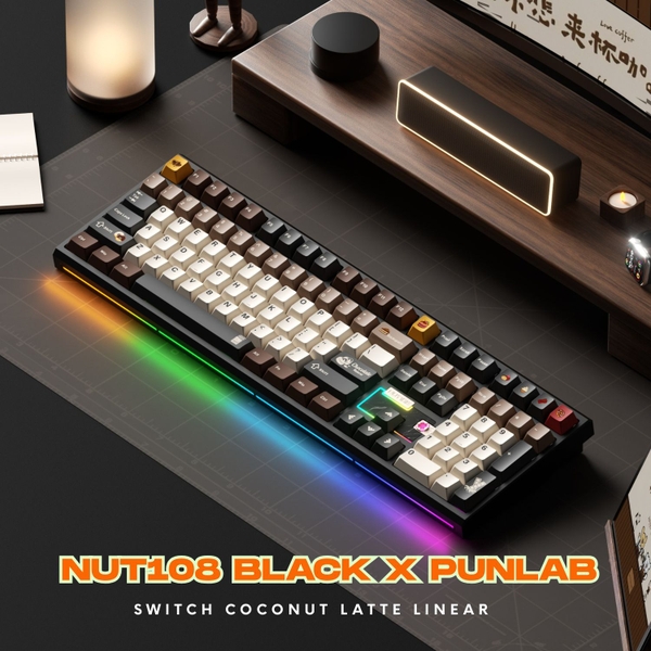 Bàn Phím Cơ Fullsize WEIKA NUT108 | Nhôm CNC Mesh 220 | Ball Catch | Pin 10.000mAh | LED RGB Mạch Xuôi