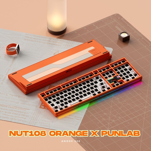 Bàn Phím Cơ Fullsize WEIKA NUT108 | Nhôm CNC Mesh 220 | Ball Catch | Pin 10.000mAh | LED RGB Mạch Xuôi