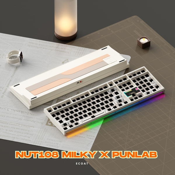 Bàn Phím Cơ Fullsize WEIKA NUT108 | Nhôm CNC Mesh 220 | Ball Catch | Pin 10.000mAh | LED RGB Mạch Xuôi