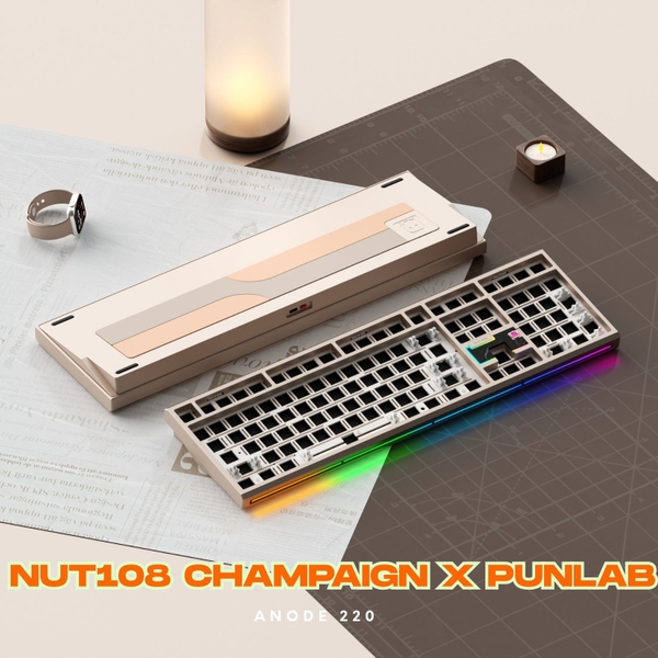 Bàn Phím Cơ Fullsize WEIKA NUT108 | Nhôm CNC Mesh 220 | Ball Catch | Pin 10.000mAh | LED RGB Mạch Xuôi