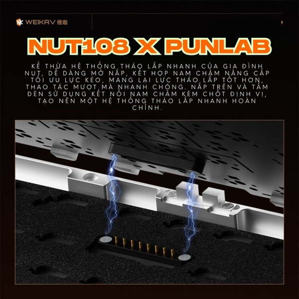 Bàn Phím Cơ Fullsize WEIKA NUT108 | Nhôm CNC Mesh 220 | Ball Catch | Pin 10.000mAh | LED RGB Mạch Xuôi