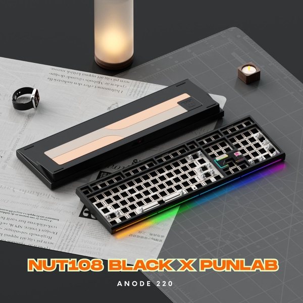 Bàn Phím Cơ Fullsize WEIKA NUT108 | Nhôm CNC Mesh 220 | Ball Catch | Pin 10.000mAh | LED RGB Mạch Xuôi