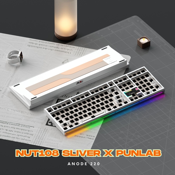 Bàn Phím Cơ Fullsize WEIKA NUT108 | Nhôm CNC Mesh 220 | Ball Catch | Pin 10.000mAh | LED RGB Mạch Xuôi