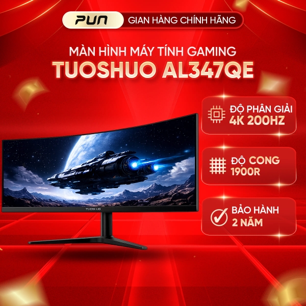 Màn Hình Gaming Tuoshuo AL347QE 34 Inch 4K 200Hz Fast IPS Cong 1900R HDR400 Màn hình gaming siêu rộng dành cho game thủ hiện