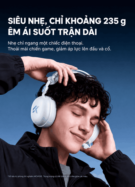Tai nghe gaming không dây MCHOSE R9 – Siêu nhẹ 235g, Driver 53mm, THX Spatial Audio
