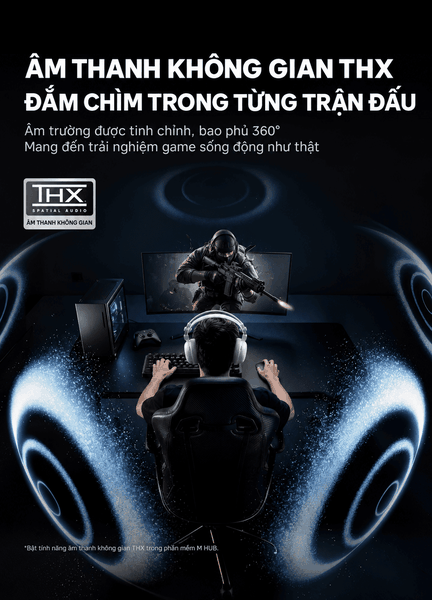 Tai nghe gaming không dây MCHOSE R9 – Siêu nhẹ 235g, Driver 53mm, THX Spatial Audio