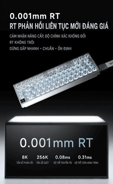 Bàn phím từ tính PMO GAME SHENLIN GL68 | Rapid Trigger 0,001mm | 8K | RGB