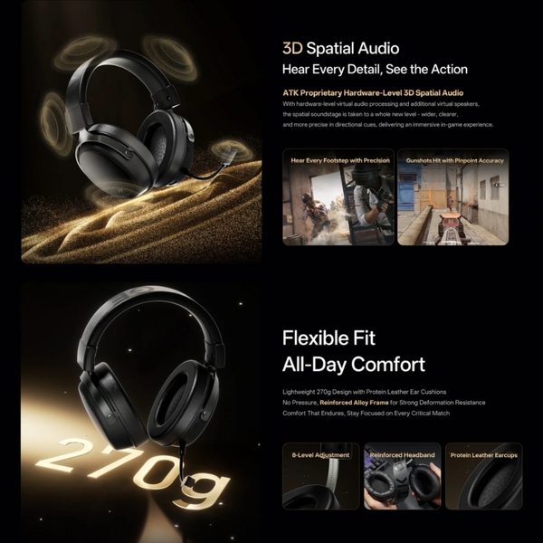 Tai Nghe ATK N9 Pro / N9 Ultra Wireless | 4 Mode - Pin 130H - Âm 7.1