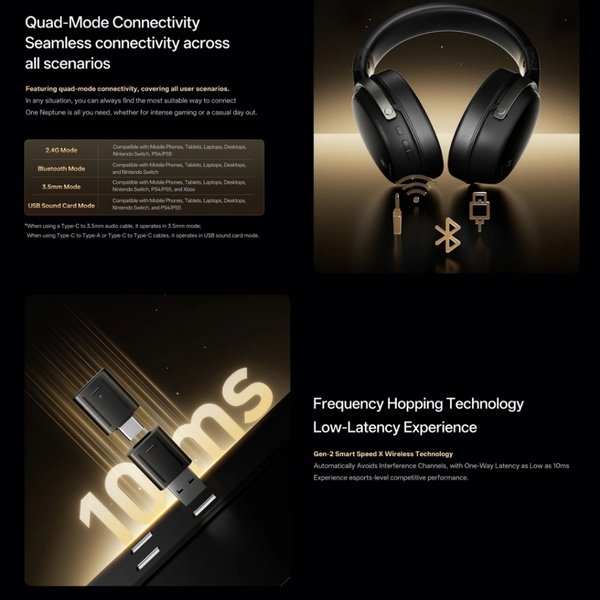 Tai Nghe ATK N9 Pro / N9 Ultra Wireless | 4 Mode - Pin 130H - Âm 7.1