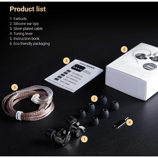 KZ Castor Pro - Tai nghe In-ear 2 Driver 10mm, Tùy chỉnh 16 kiểu âm thanh chuyên sâu