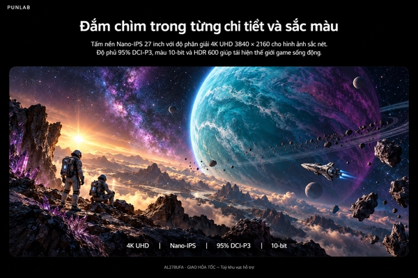 [THANH LÝ - FULL VAT] Màn Hình Gaming Tuoshuo AL278UFA – 27 Inch | 4K 180Hz / 1K 360Hz | Nano IPS | HDR600