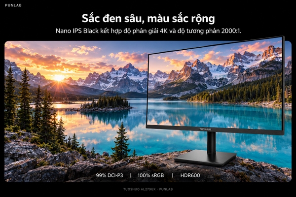 Màn hình Đồ họa & Gaming Tuoshuo AL279UX 27 inch | Nano IPS Black | Dual Mode (4K-240Hz / FHD-480Hz) | 1ms | HDR600