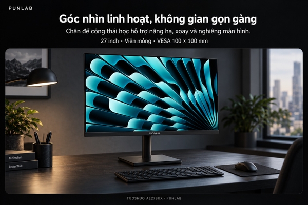 Màn hình Đồ họa & Gaming Tuoshuo AL279UX 27 inch | Nano IPS Black | Dual Mode (4K-240Hz / FHD-480Hz) | 1ms | HDR600