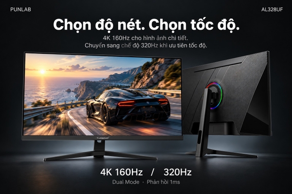 [CHÍNH HÃNG FULL VAT] Màn Hình Gaming Toushuo AL328UF 32 Inch 4K 160Hz / 1K 320Hz – Fast IPS, HDR400, HDMI 2.1