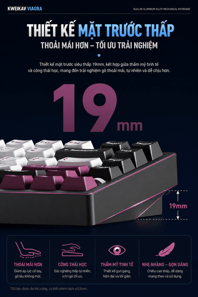 [CHÍNH HÃNG - FULL VAT] Bàn Phím Cơ WEIKAV NUT75 CNC Nhôm 3 Mode | Dual 8K | Pin 10.000mAh | Gasket Mount
