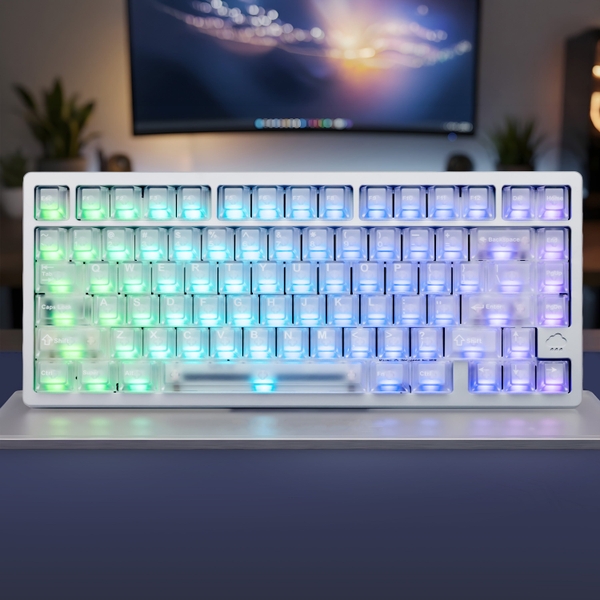 Bàn phím cơ WOBKEY Rainy 75 Pro Mithril Silver – RGB, 3 chế độ