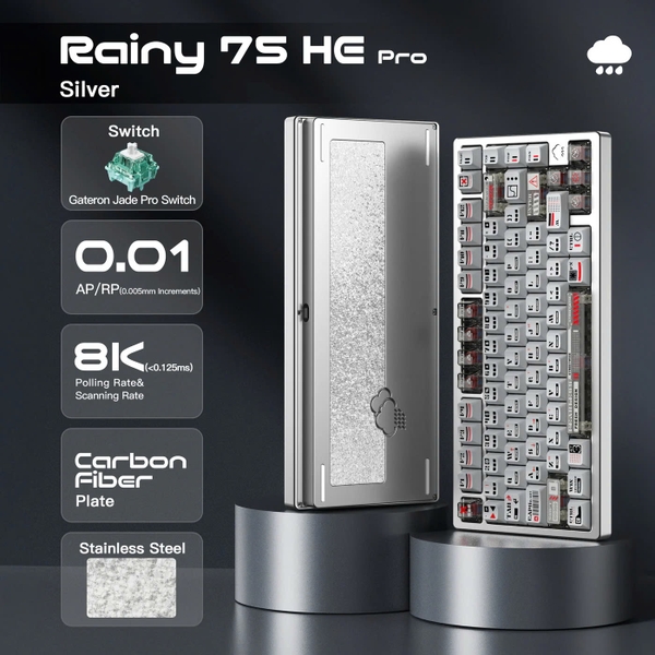 Bàn phím cơ WOBKEY Rainy75 RT Magnetic HE Gaming Keyboard – Layout 75% – Rapid Trigger