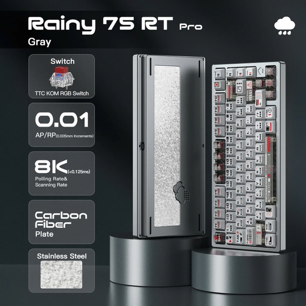 Bàn phím cơ WOBKEY Rainy75 RT Magnetic HE Gaming Keyboard – Layout 75% – Rapid Trigger