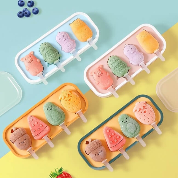 Khay làm kem khuôn làm kem silicone dễ thương