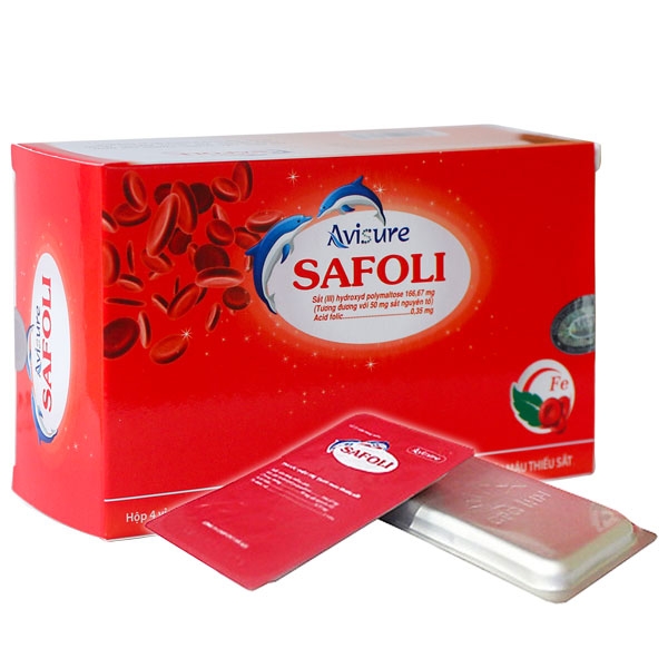 Avisure Safoli: điều trị bệnh thiếu sắt, acid folic trong thời kì mang thai