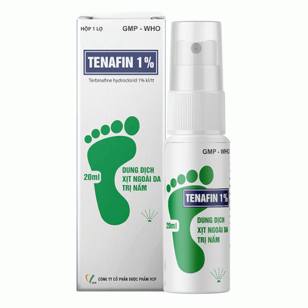 DUNG DỊCH XỊT NẤM BÀN CHÂN VÀ BẸN VCP TENAFIN 1% LỌ 20ML