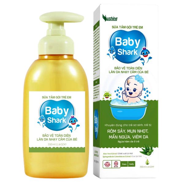 Sữa tắm gội trẻ em Baby Shark Vshine hộp 1 chai 350ml