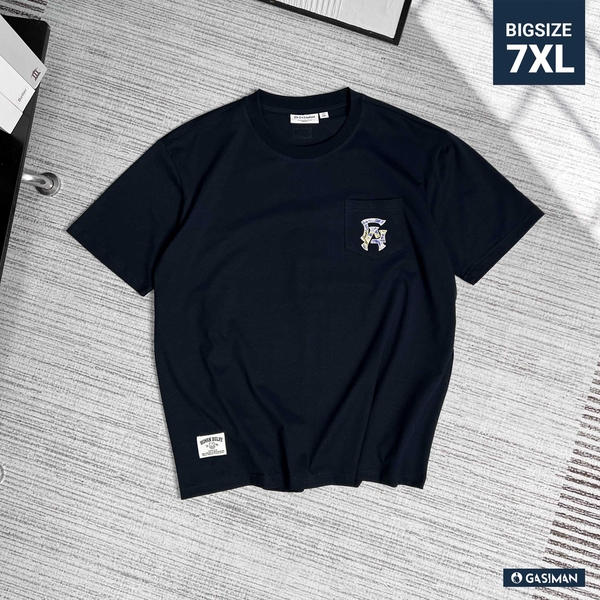 Áo Thun GASI Xanh Đen In Hoa Hồng Xanh