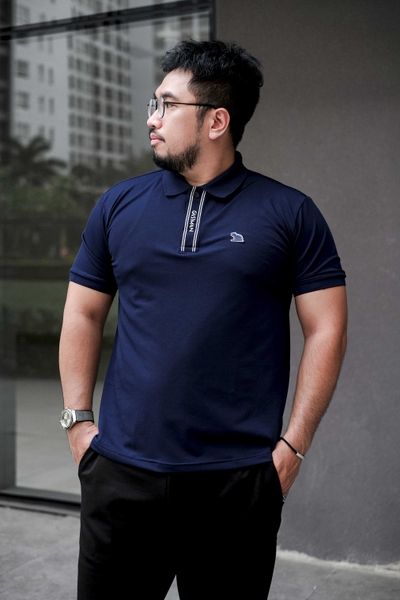 Polo Big Size Xanh Đen Trụ ẩn in Gasiman
