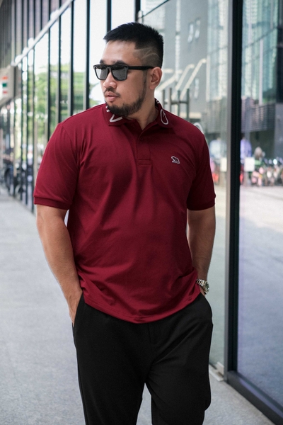 Áo Polo Cổ Chữ GASI Đỏ Đô