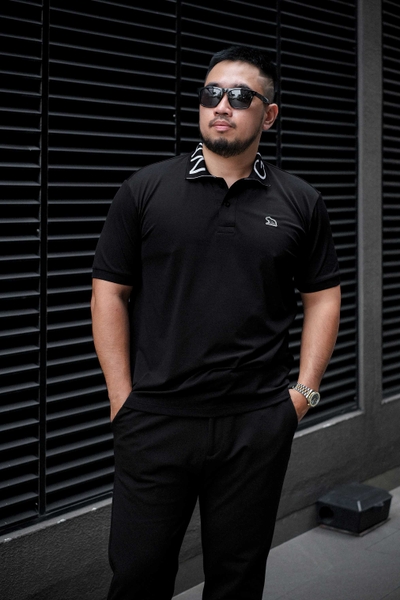 Áo Polo Cổ Chữ GASI Đen