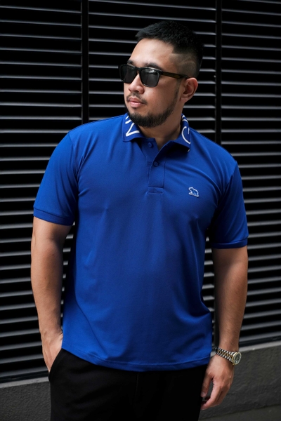 Áo Polo Cổ Chữ GASI Xanh Dương