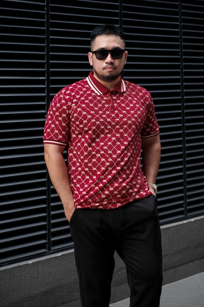 Polo BigSize Royal Sailor Monogram Màu Đỏ đô