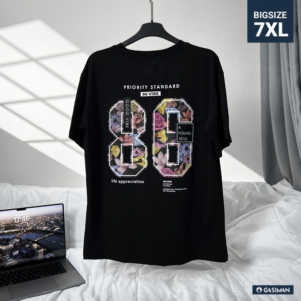Áo Thun Bigsize Thêu 86 Màu Đen