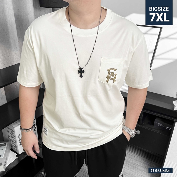 Áo Thun GASI Trắng In Gấu Uống Bia