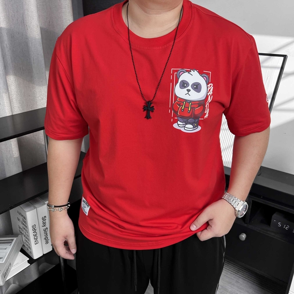 Áo Thun GASI Đỏ In Gấu Panda