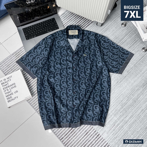 Áo Sơ mi BigSize Cuban Lụa Băng Họa Tiết GASI