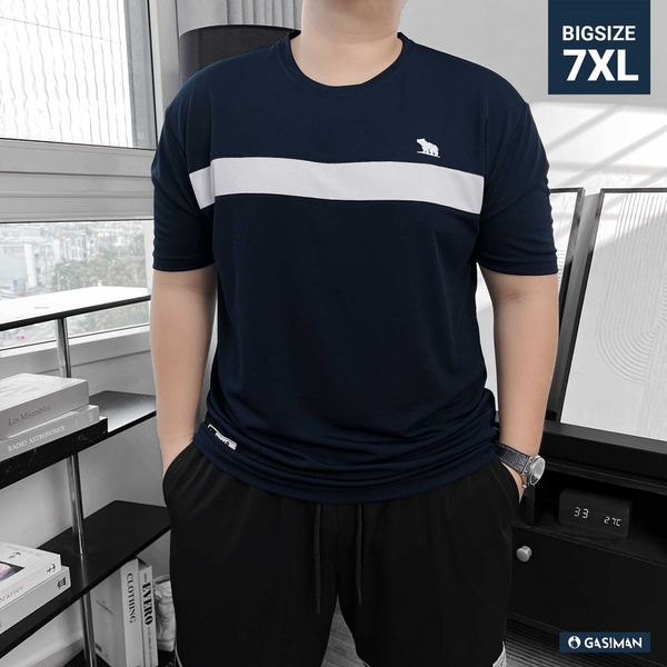 Áo thun Thể thao Phối Line ngực Mè vuông nhí Màu Xanh đen