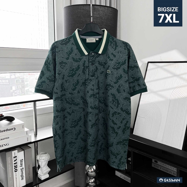 Áo Polo Big size họa tiết Gấu Phối Bo màu Xanh rêu