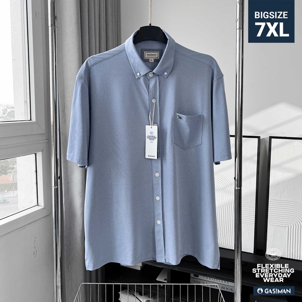 Áo Sơ mi Big size Flex Co giãn 4 chiều màu Xanh jean