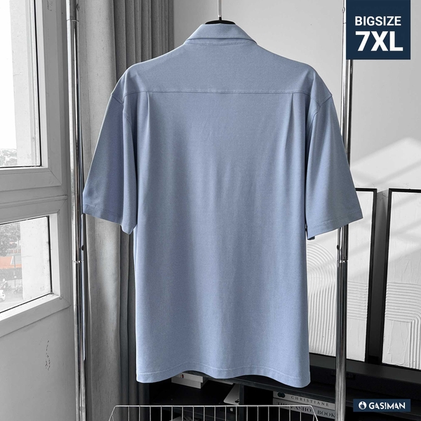 Áo Sơ mi Big size Flex Co giãn 4 chiều màu Xanh jean