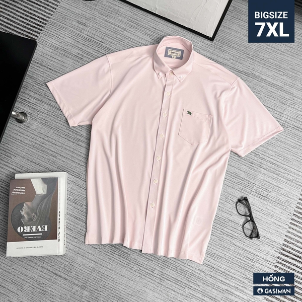 Áo Sơ Mi Bigsize Nano Co Giãn 4 Chiều Màu Hồng