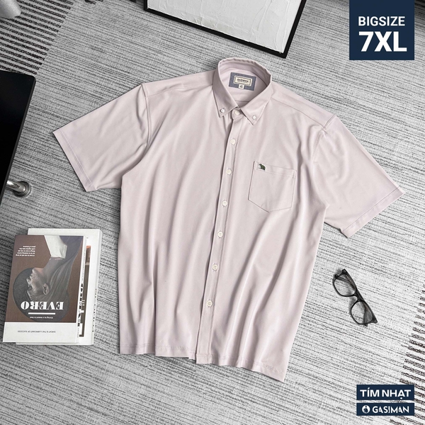 Áo Sơ mi Bigsize Nano Co giãn 4 chiều màu Tím nhạt