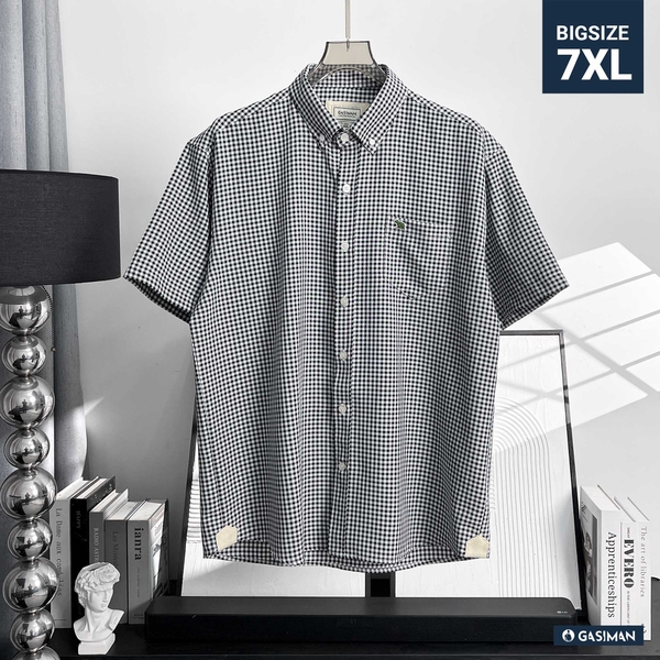 Áo Sơ Mi Bigsize Oxford Caro Nhí Đen