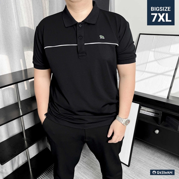 Polo BigSize phối viền ngực Màu Đen
