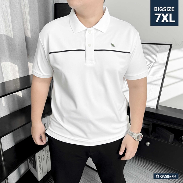 Polo BigSize phối viền ngực Màu Trắng