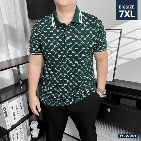 Polo BigSize Royal Sailor Monogram Màu Xanh Rêu