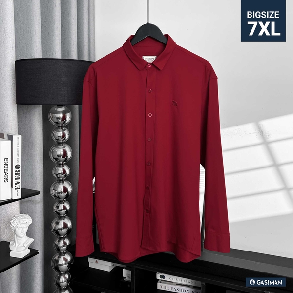 Sơ Mi Lụa Băng Trơn Đỏ Đô TAY DÀI