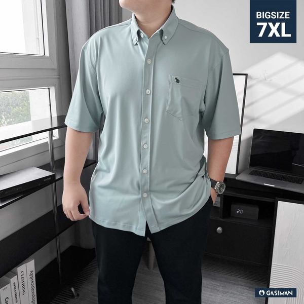 Áo Sơ mi Big size Flex Co giãn 4 chiều màu Xanh ngọc
