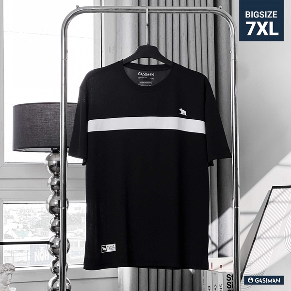 Áo thun Thể thao Phối Line ngực Mè vuông nhí Màu Đen